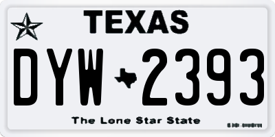 TX license plate DYW2393