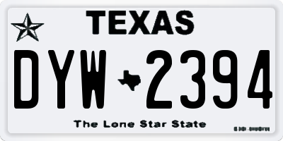 TX license plate DYW2394