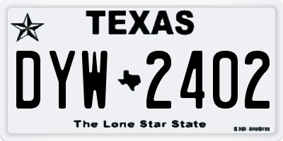 TX license plate DYW2402