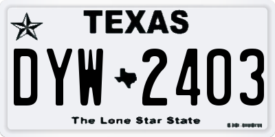 TX license plate DYW2403