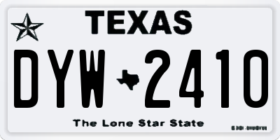 TX license plate DYW2410