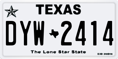 TX license plate DYW2414