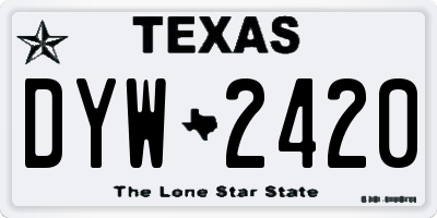 TX license plate DYW2420