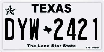 TX license plate DYW2421