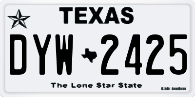 TX license plate DYW2425