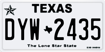 TX license plate DYW2435