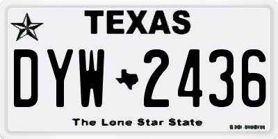 TX license plate DYW2436