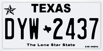 TX license plate DYW2437