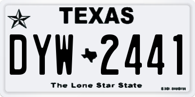 TX license plate DYW2441
