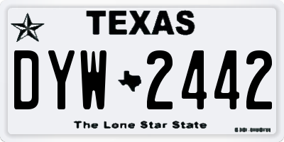 TX license plate DYW2442