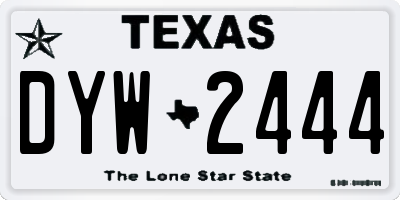 TX license plate DYW2444