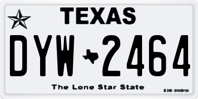 TX license plate DYW2464