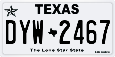 TX license plate DYW2467