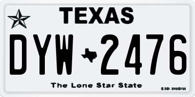 TX license plate DYW2476