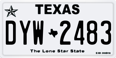 TX license plate DYW2483