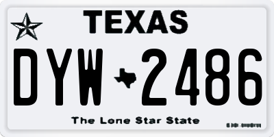 TX license plate DYW2486