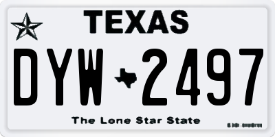 TX license plate DYW2497