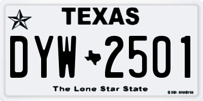 TX license plate DYW2501