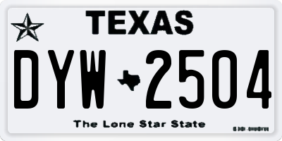TX license plate DYW2504