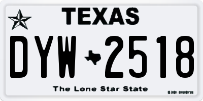 TX license plate DYW2518