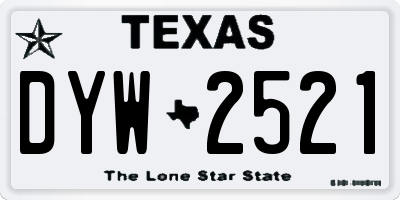TX license plate DYW2521