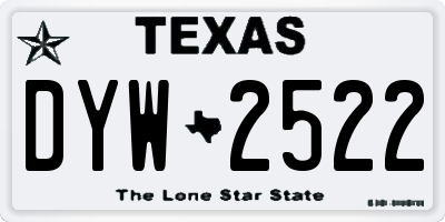 TX license plate DYW2522