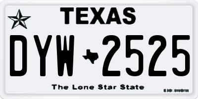 TX license plate DYW2525