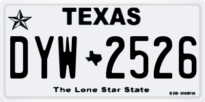 TX license plate DYW2526