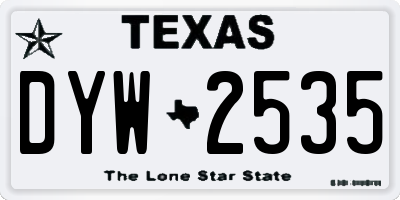 TX license plate DYW2535