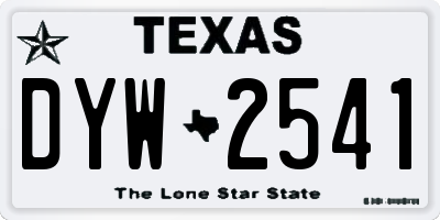 TX license plate DYW2541
