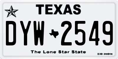 TX license plate DYW2549