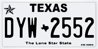 TX license plate DYW2552
