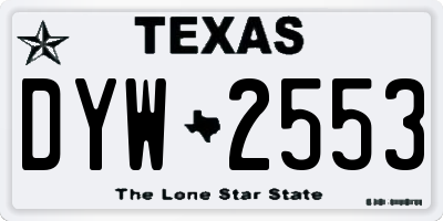 TX license plate DYW2553
