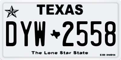 TX license plate DYW2558