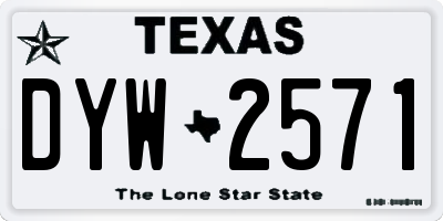 TX license plate DYW2571