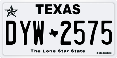 TX license plate DYW2575