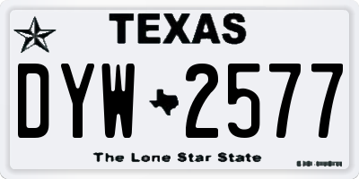 TX license plate DYW2577