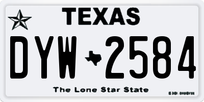 TX license plate DYW2584