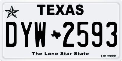 TX license plate DYW2593