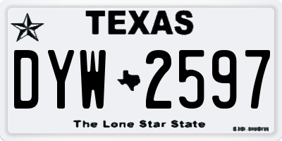 TX license plate DYW2597