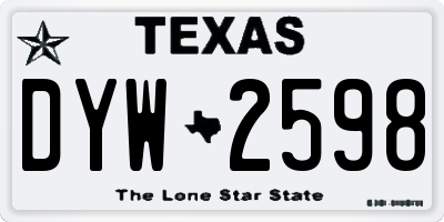 TX license plate DYW2598