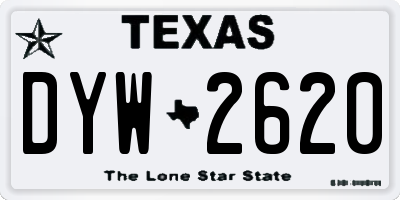 TX license plate DYW2620