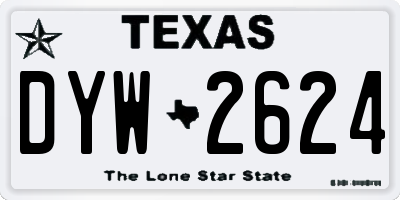 TX license plate DYW2624