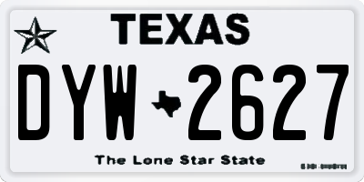TX license plate DYW2627