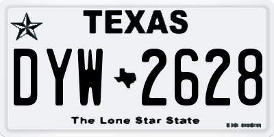 TX license plate DYW2628