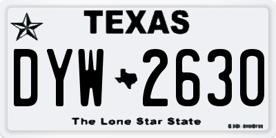 TX license plate DYW2630