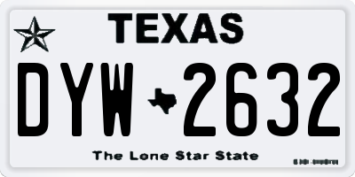 TX license plate DYW2632