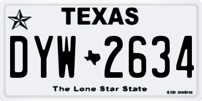 TX license plate DYW2634