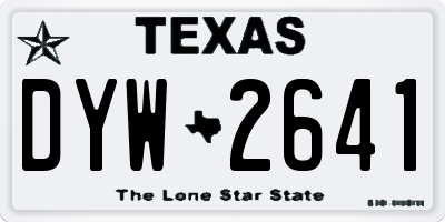 TX license plate DYW2641