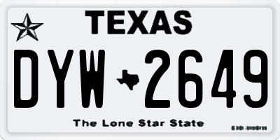 TX license plate DYW2649
